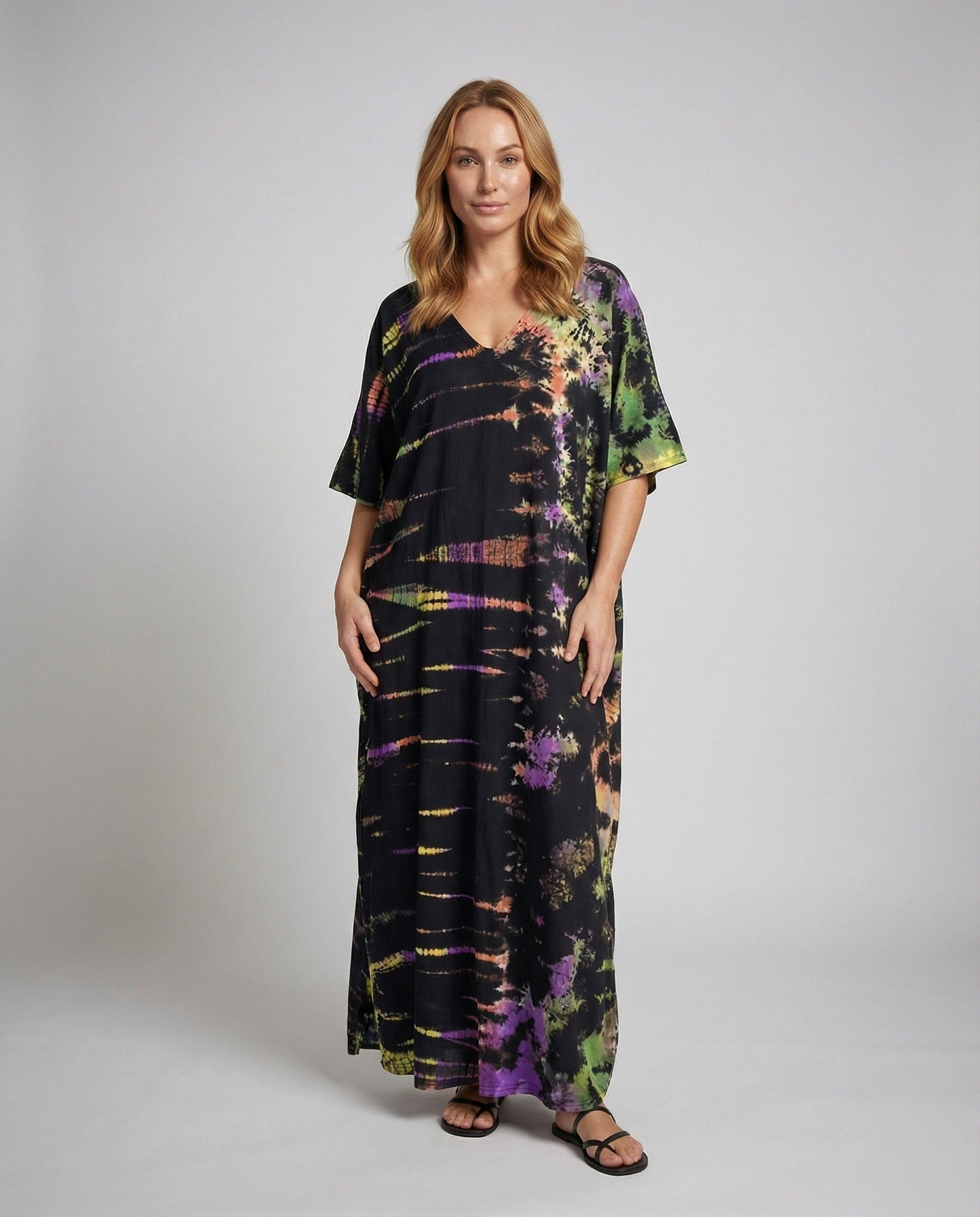 Damen Maxikleid Batik Weit Kaftanstil - Eveloria