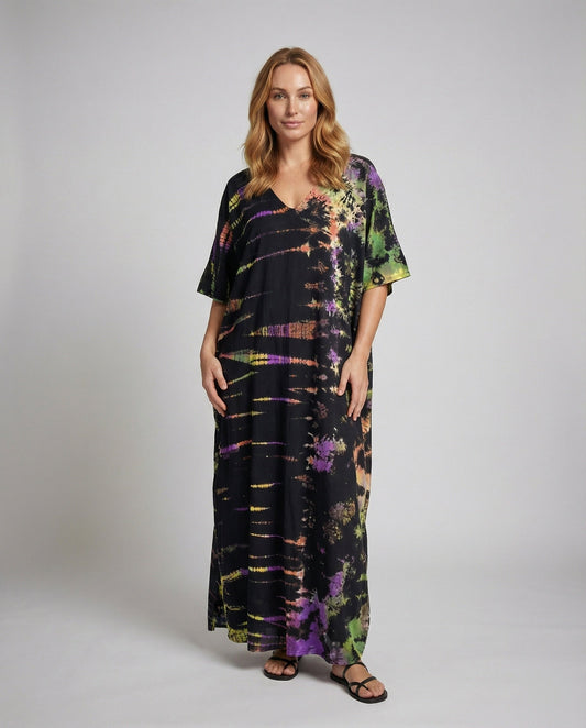 Damen Maxikleid Batik Weit Kaftanstil - Eveloria