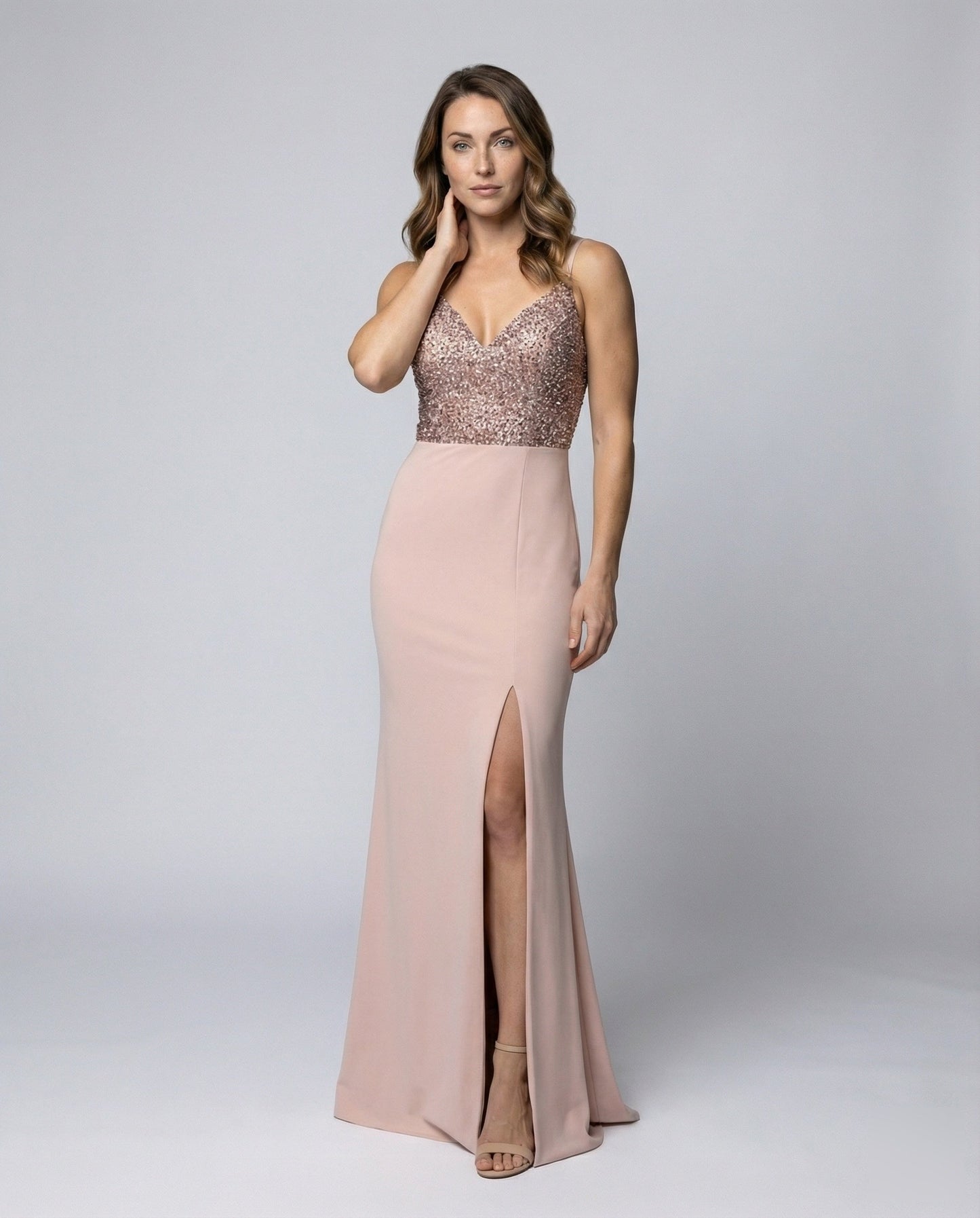 Damen Abendkleid mit Bustier und Pailletten - Eveloria