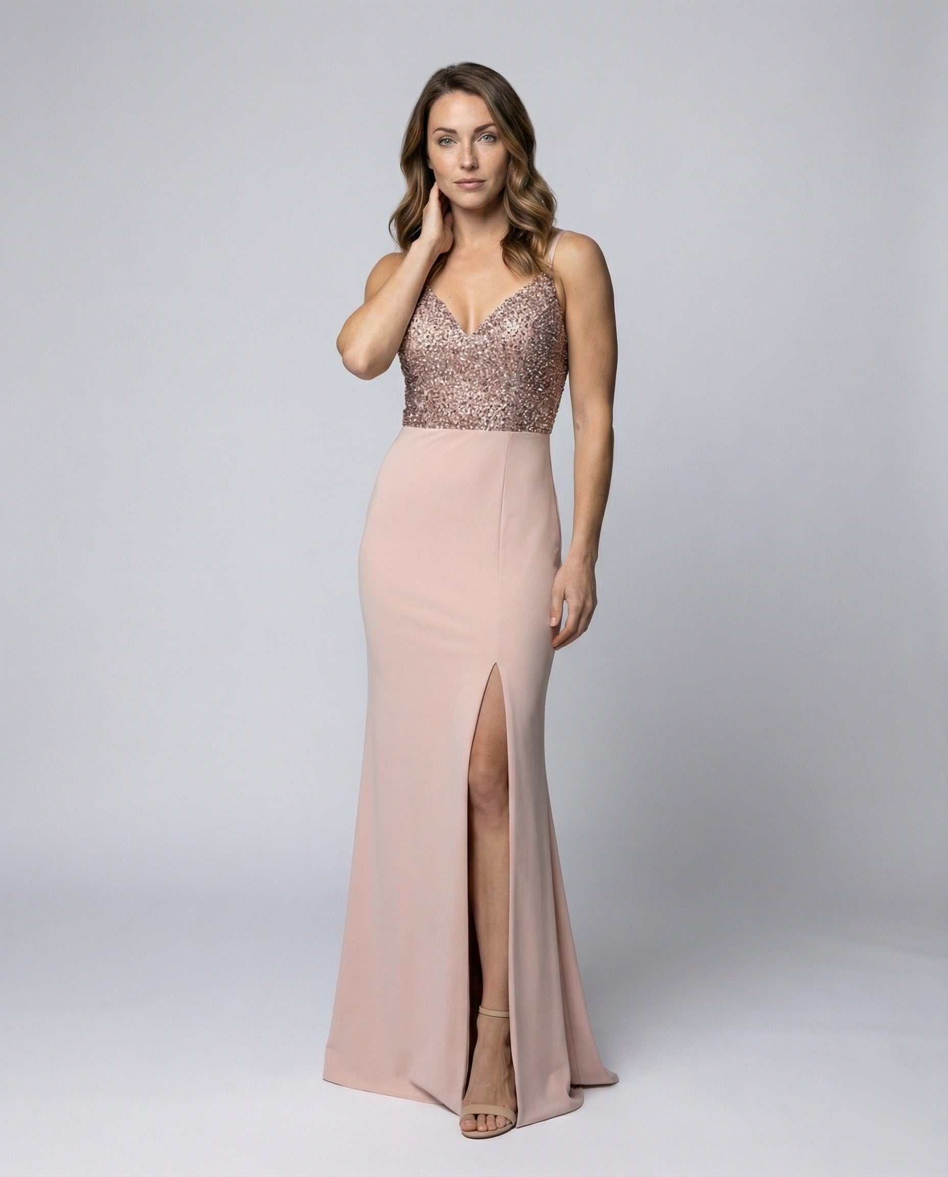Damen Abendkleid mit Bustier und Pailletten - Eveloria