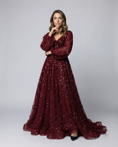 Damen Gala-Robe Tüllrock Schwarz - Eveloria