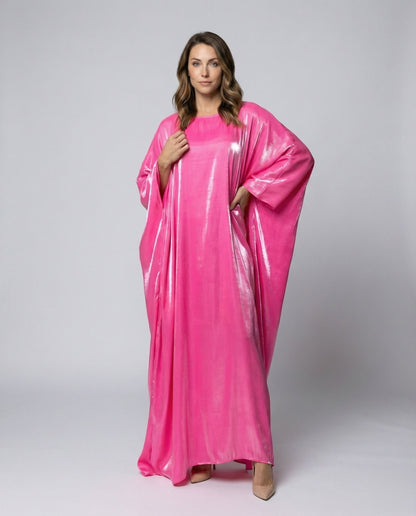 Damen Kaftan Maxikleid Satinoptik - Eveloria