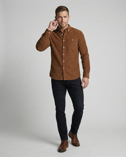 Herren Jersey-Hemd Slim Fit Knopfkragen - Eveloria