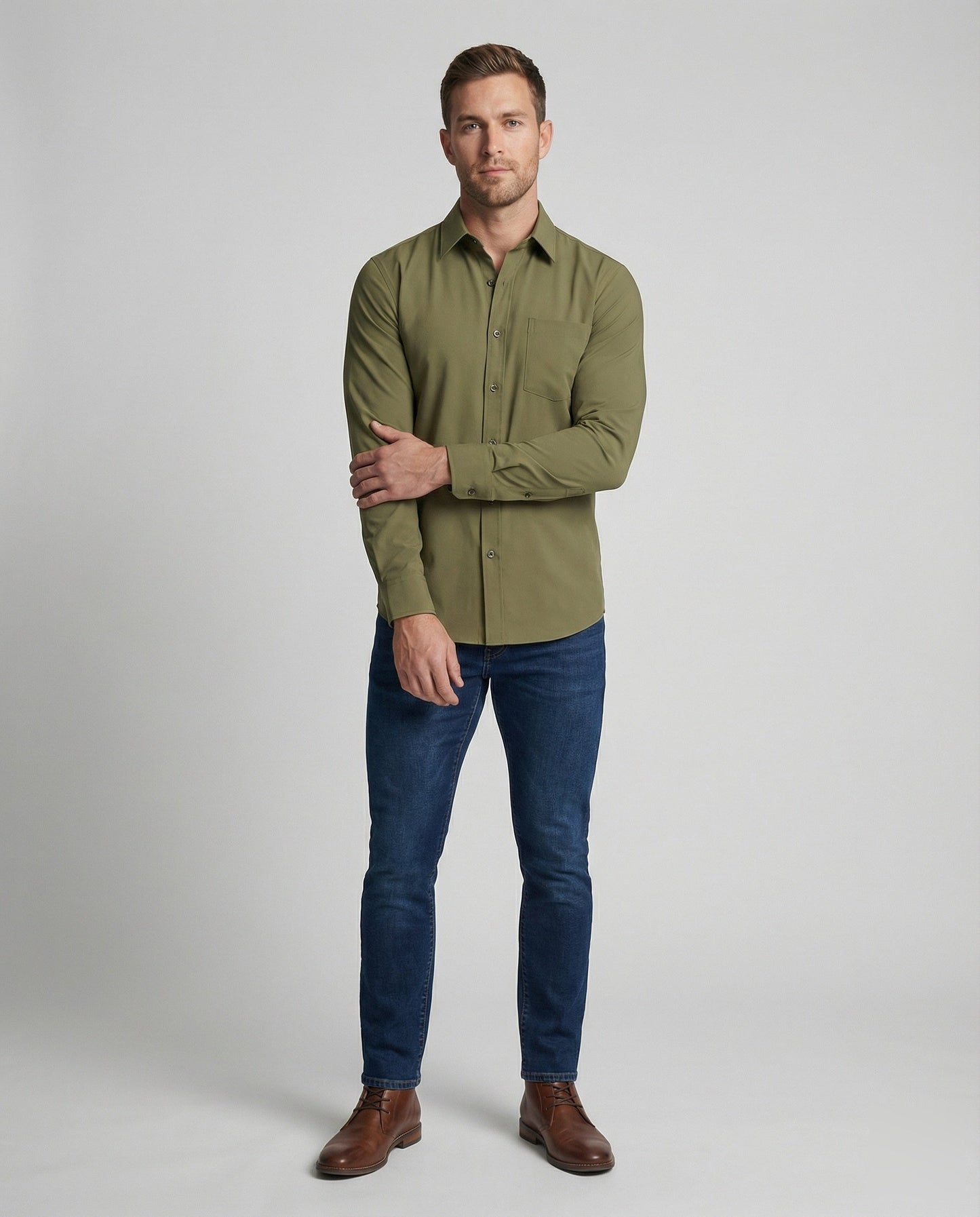 Herren Stretch-Hemd Microfaser Slim Fit - Eveloria