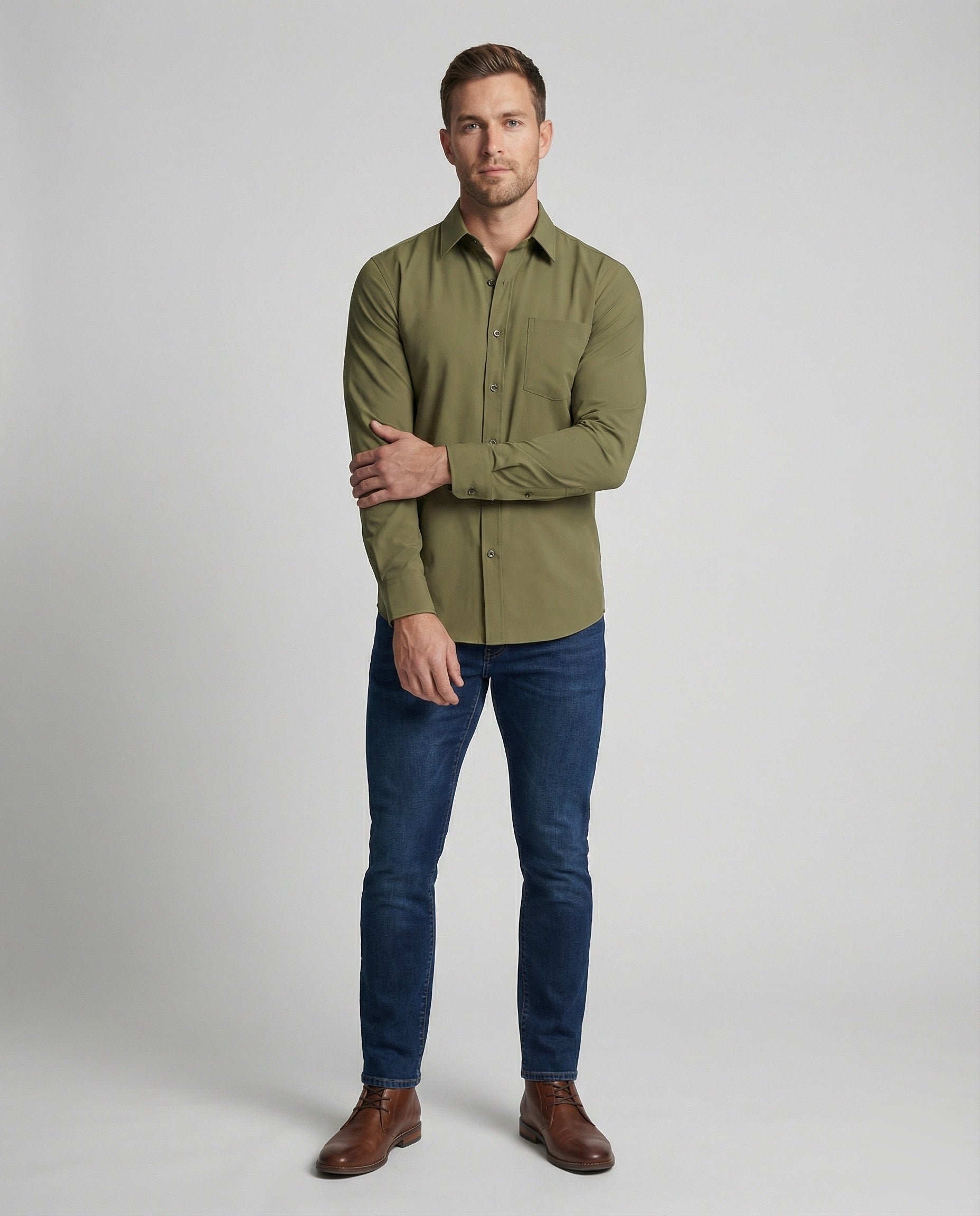 Herren Stretch-Hemd Microfaser Slim Fit - Eveloria