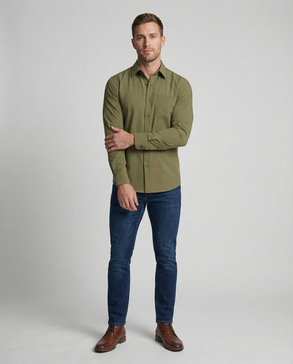 Herren Stretch-Hemd Microfaser Slim Fit - Eveloria