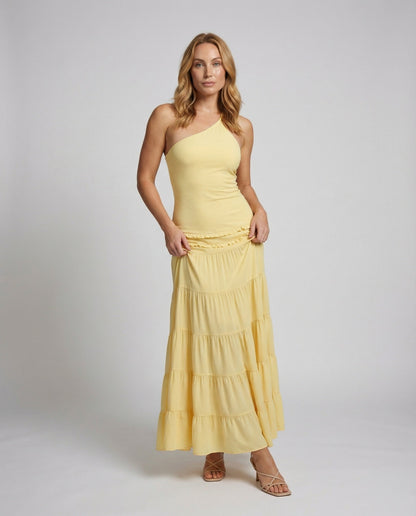 Damen Asymmetrisches Maxikleid Volantrock - Eveloria