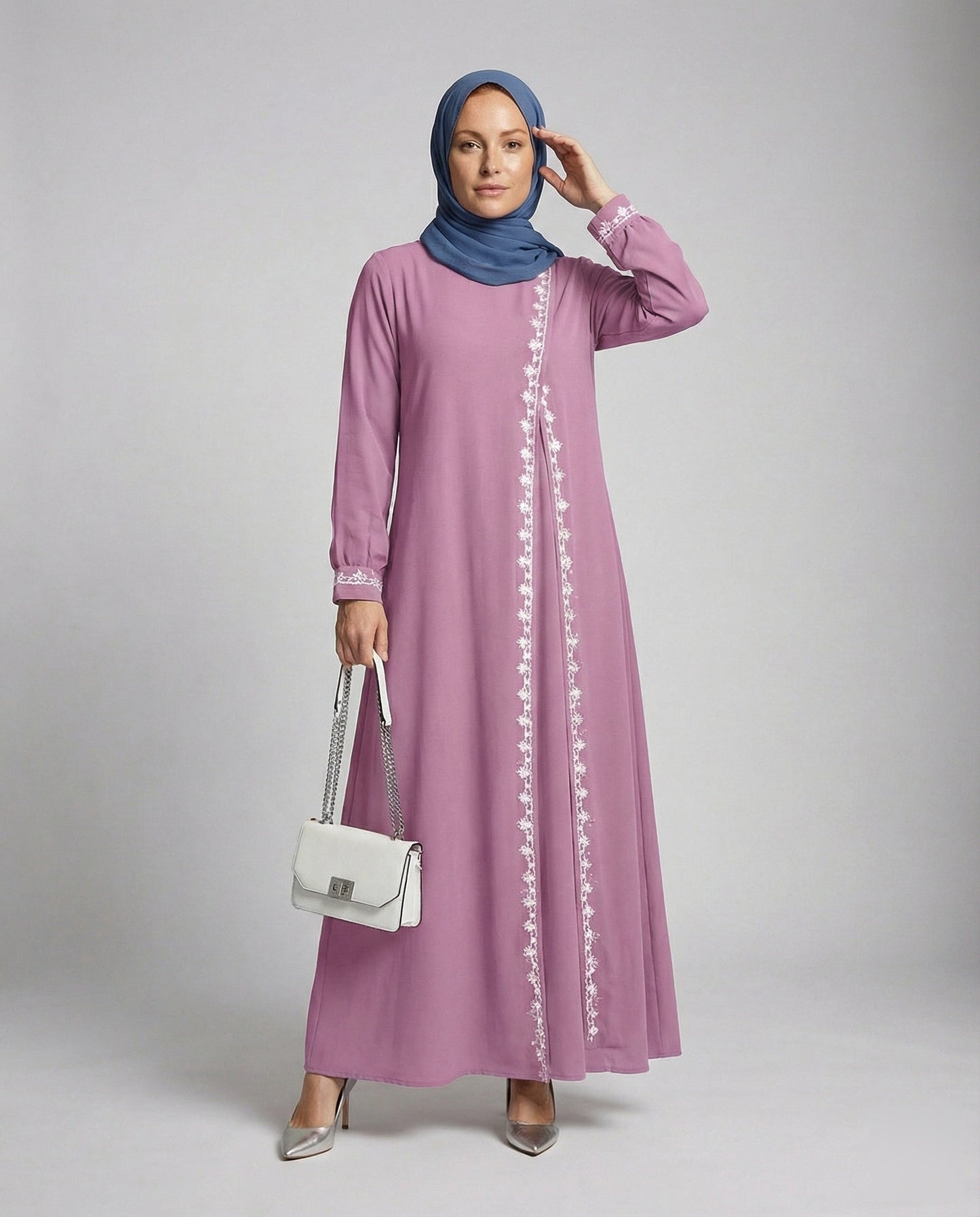 Damen Kaftan Abaya Bestickung Zierborte - Eveloria