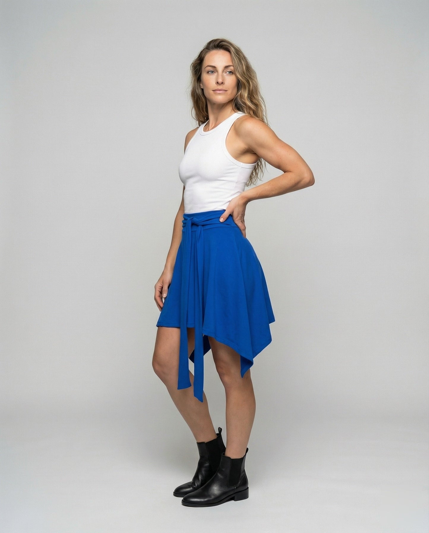 Damen Drapierter Rock mit Bindeband und Zipfelsaum - Eveloria