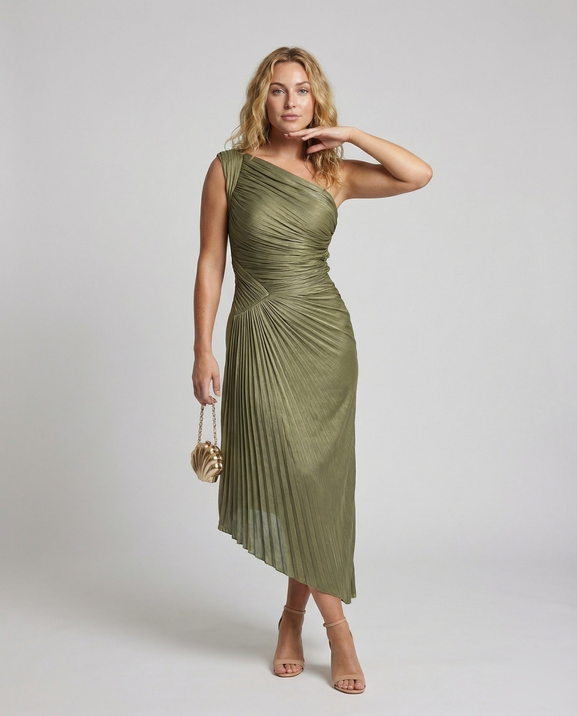Damen Abendkleid Plissee-Rock Elegant Schwarz - Eveloria