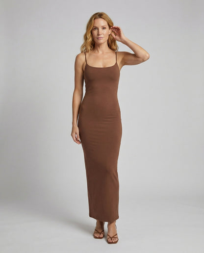 Damen Stretch Maxikleid Eng Anliegend - Eveloria
