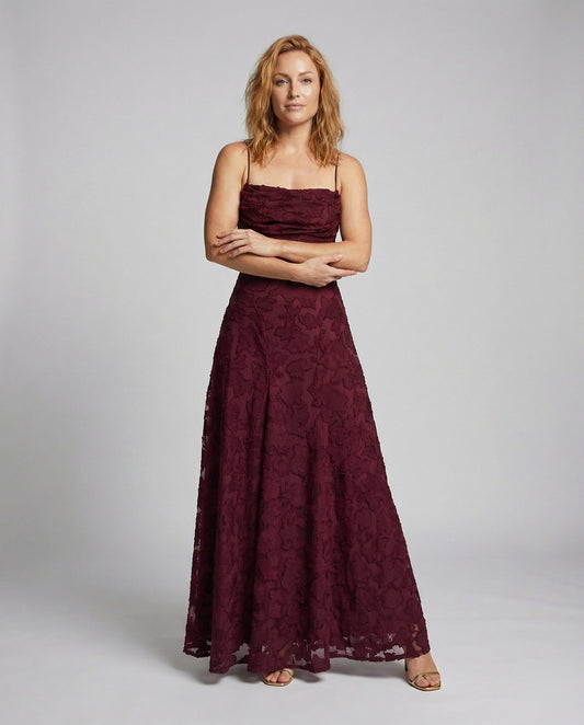 Damen Abendkleid Fließend Schnürrücken - Eveloria