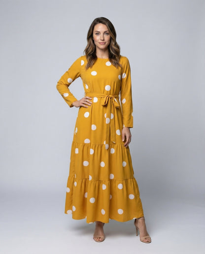 Damen Maxikleid Fließend Punktmuster - Eveloria