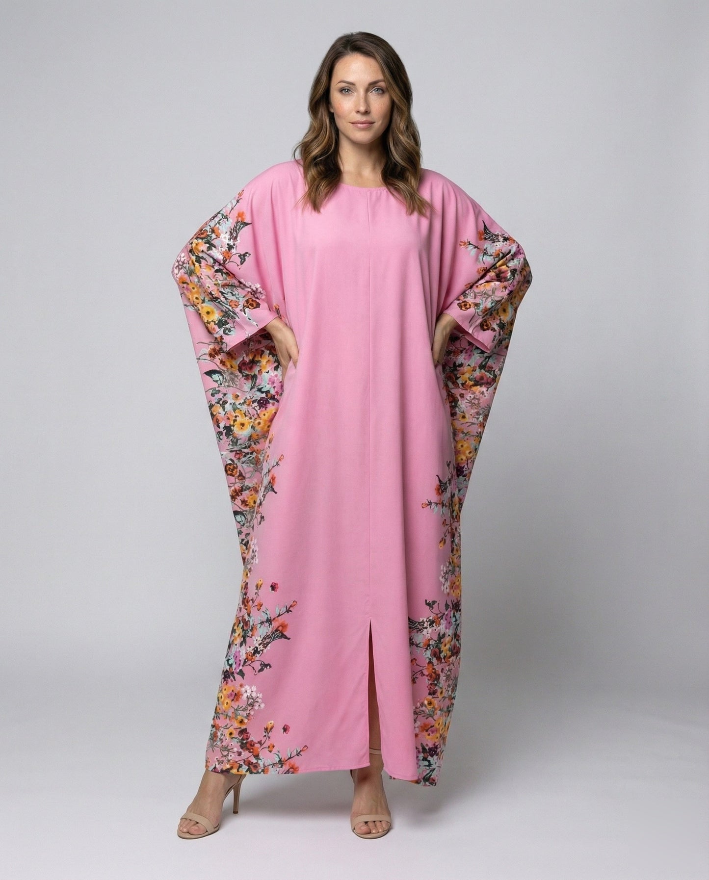 Damen Maxikleid Fließend Floralmuster Seitenprint - Eveloria