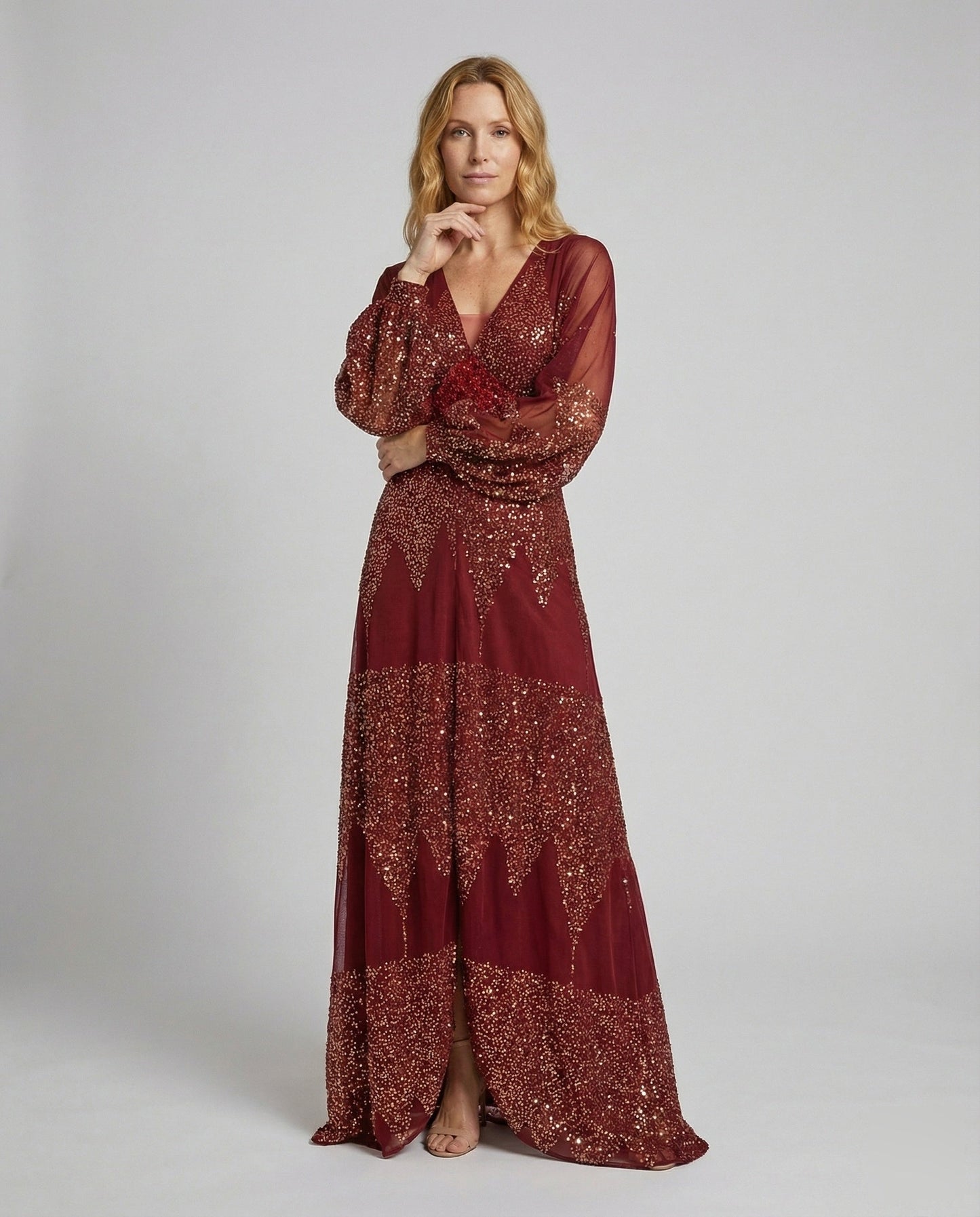 Damen Abendkleid Mosaikpailletten Glitter - Eveloria