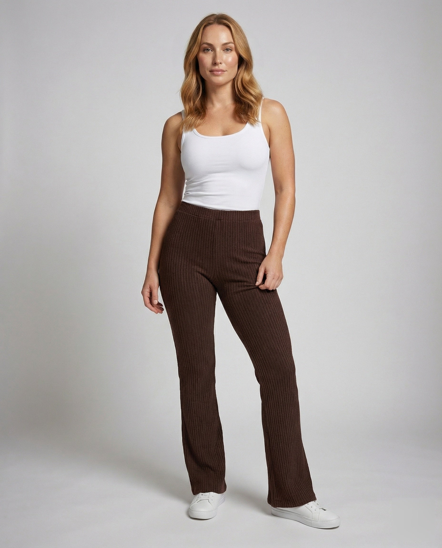 Damen Loungehose Hochgeschnitten Ausstellbein - Eveloria