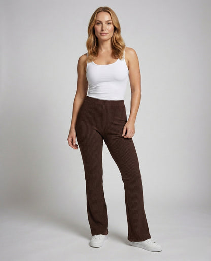 Damen Loungehose Hochgeschnitten Ausstellbein - Eveloria