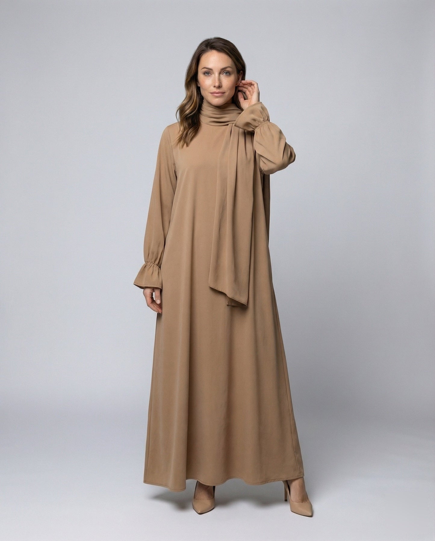 Damen Abaya-Kleid Lang Lagen-Cape - Eveloria