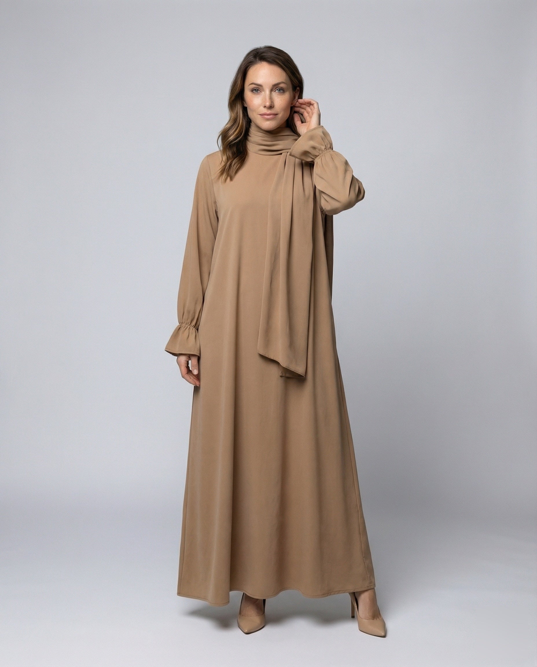 Damen Abaya-Kleid Lang Lagen-Cape - Eveloria