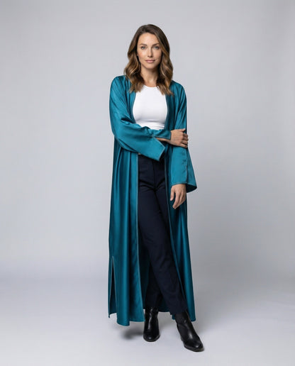 Damen Abendkaftan Lang Trompetenärmel Schwarz - Eveloria