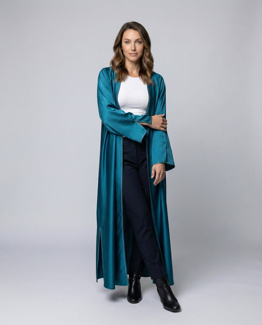 Damen Abendkaftan Lang Trompetenärmel Schwarz - Eveloria