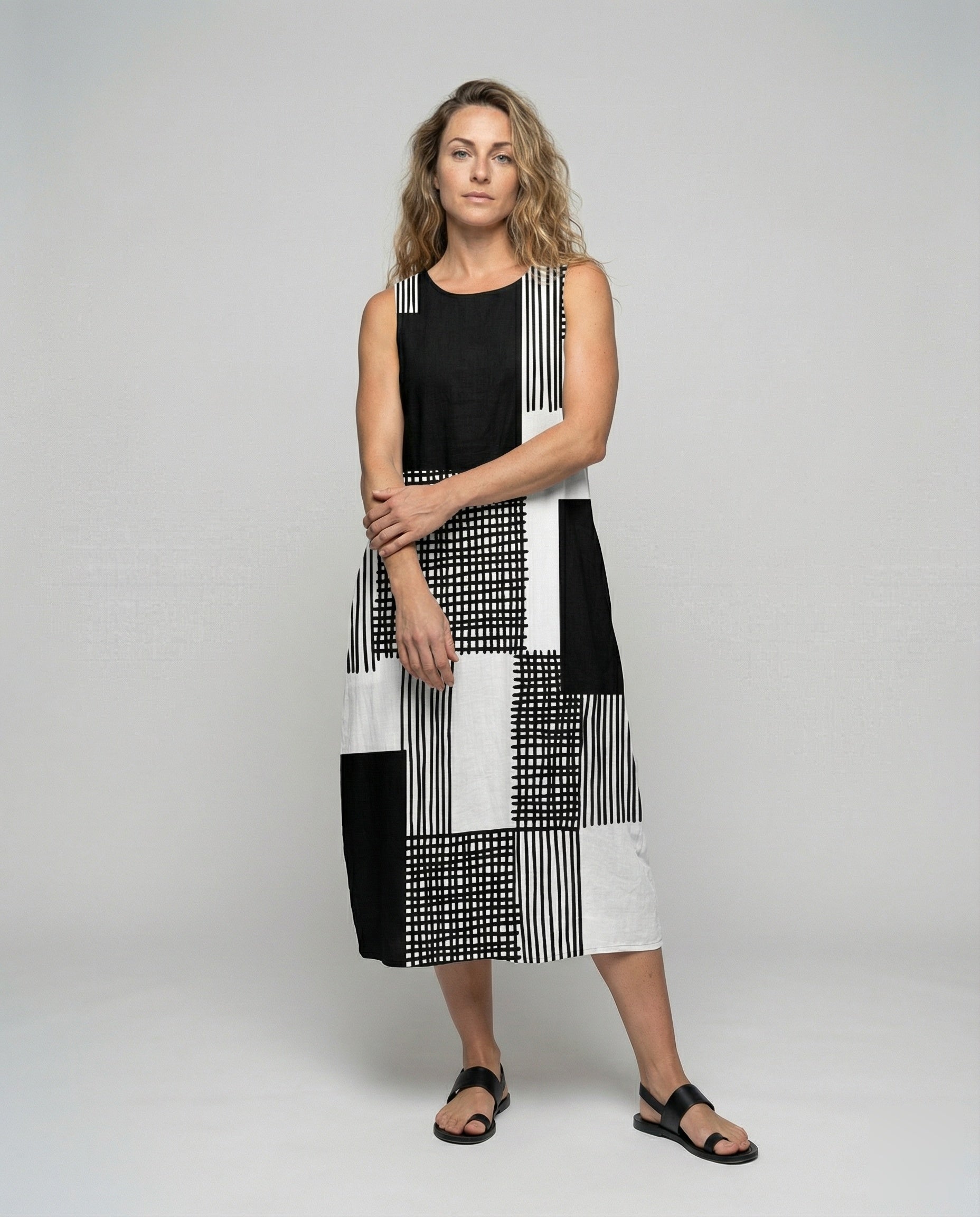 Damen Ärmelloses A-Linien Midikleid - Eveloria