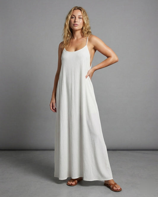 Damen Maxikleid Luftig Rückenausschnitt - Eveloria