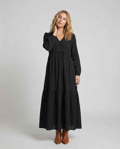 Damen Maxikleid Stufenrock Leicht Luftig - Eveloria