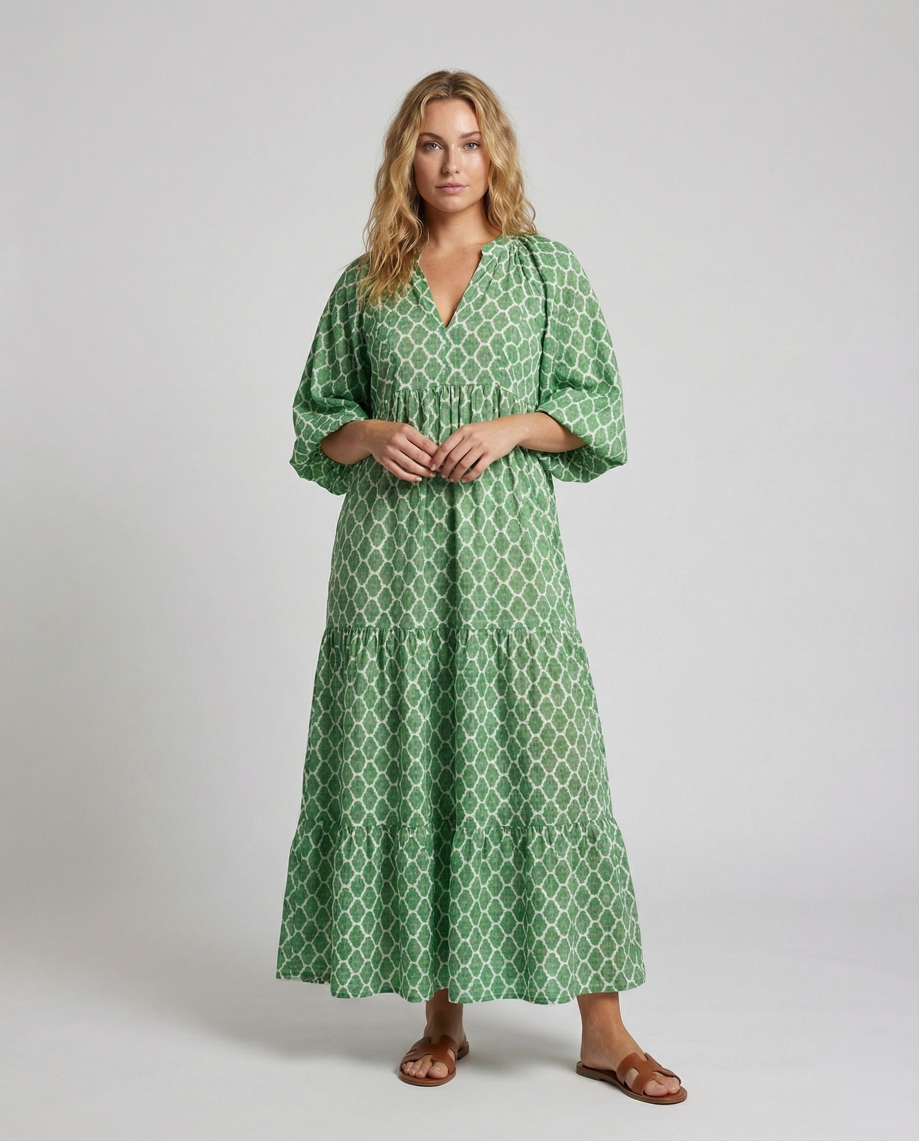 Damen Maxikleid Luftig Fledermausärmel - Eveloria