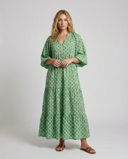 Damen Maxikleid Luftig Fledermausärmel - Eveloria