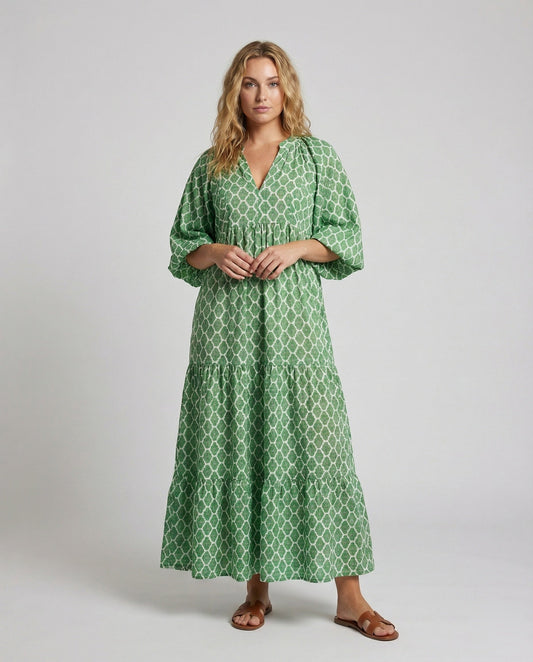 Damen Maxikleid Luftig Fledermausärmel - Eveloria