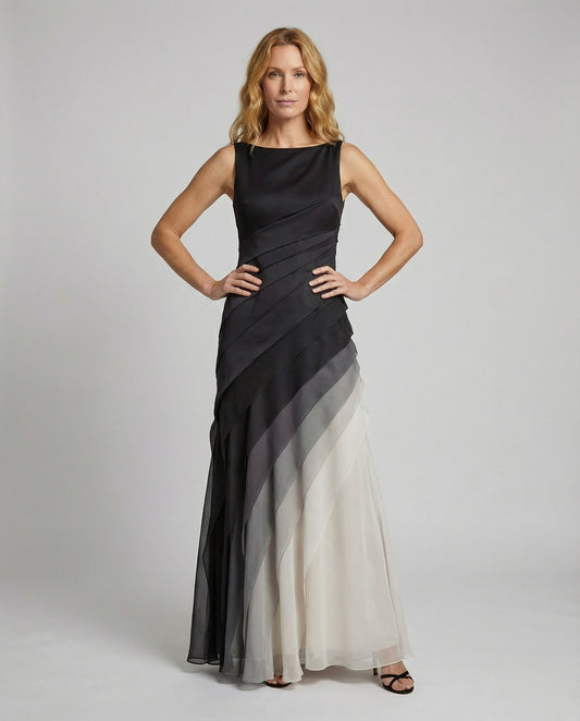 Damen Abendkleid Mehrschicht Chiffon Überrock - Eveloria