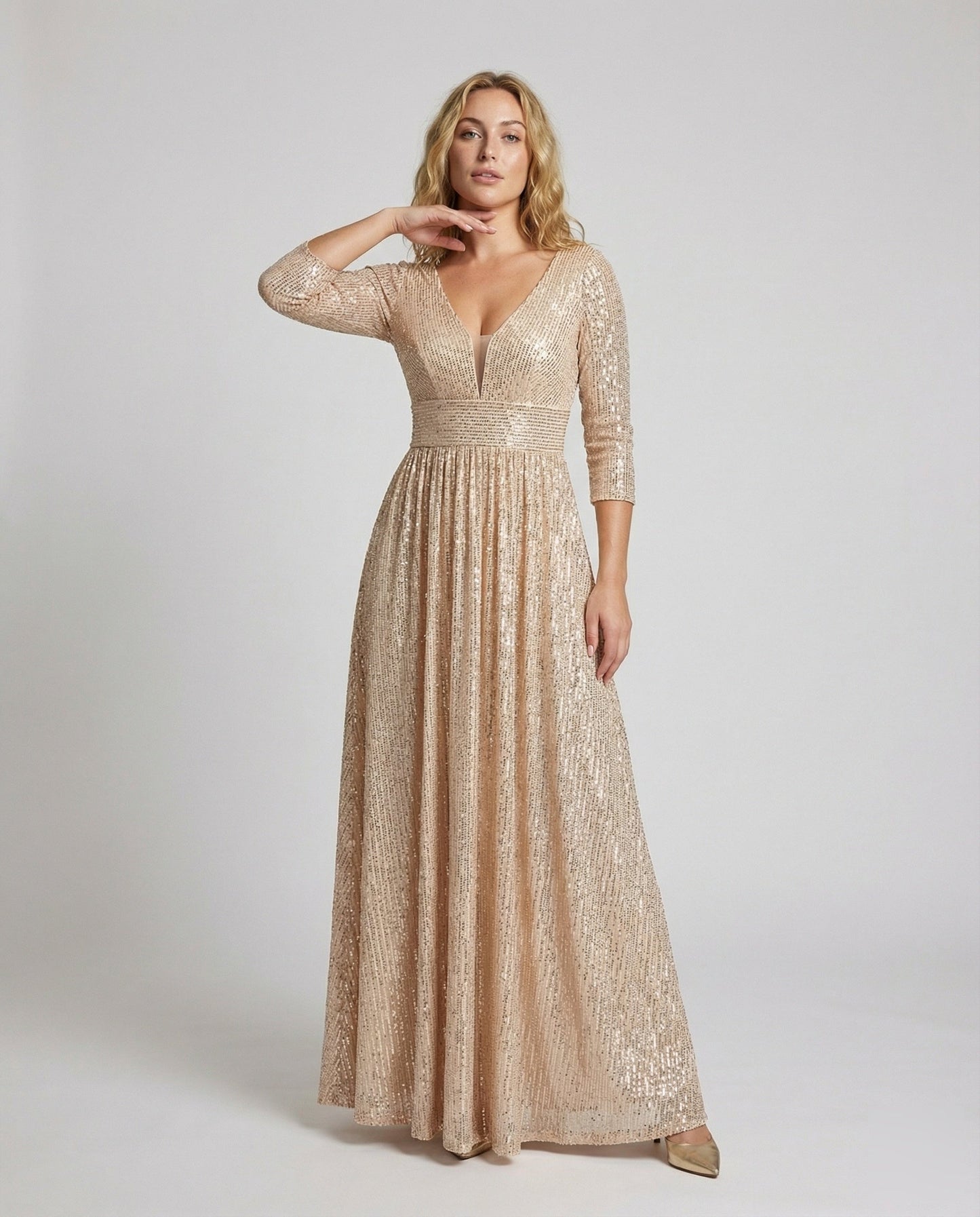 Damen Abendkleid Pailletten Korsage - Eveloria