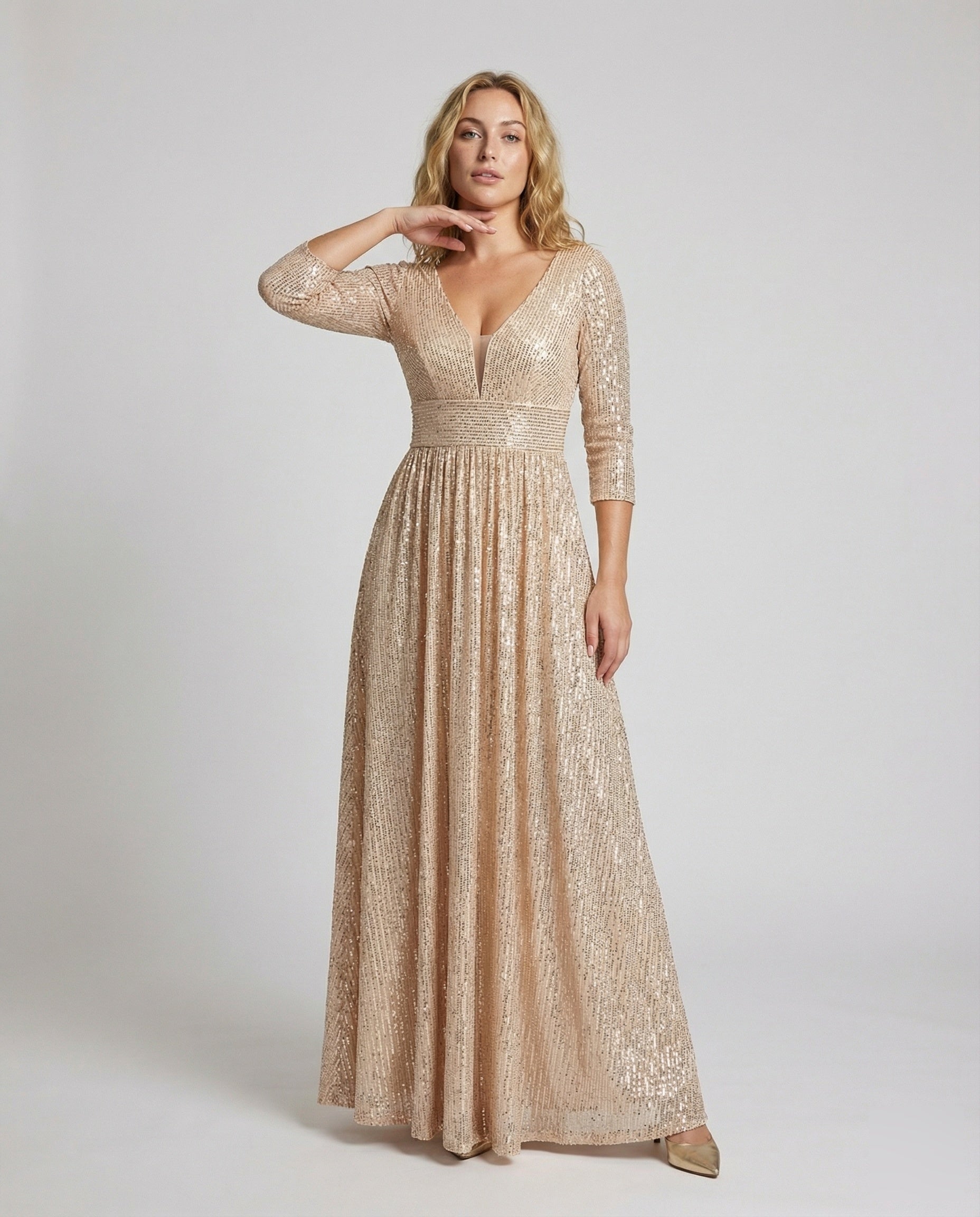 Damen Abendkleid Pailletten Korsage - Eveloria