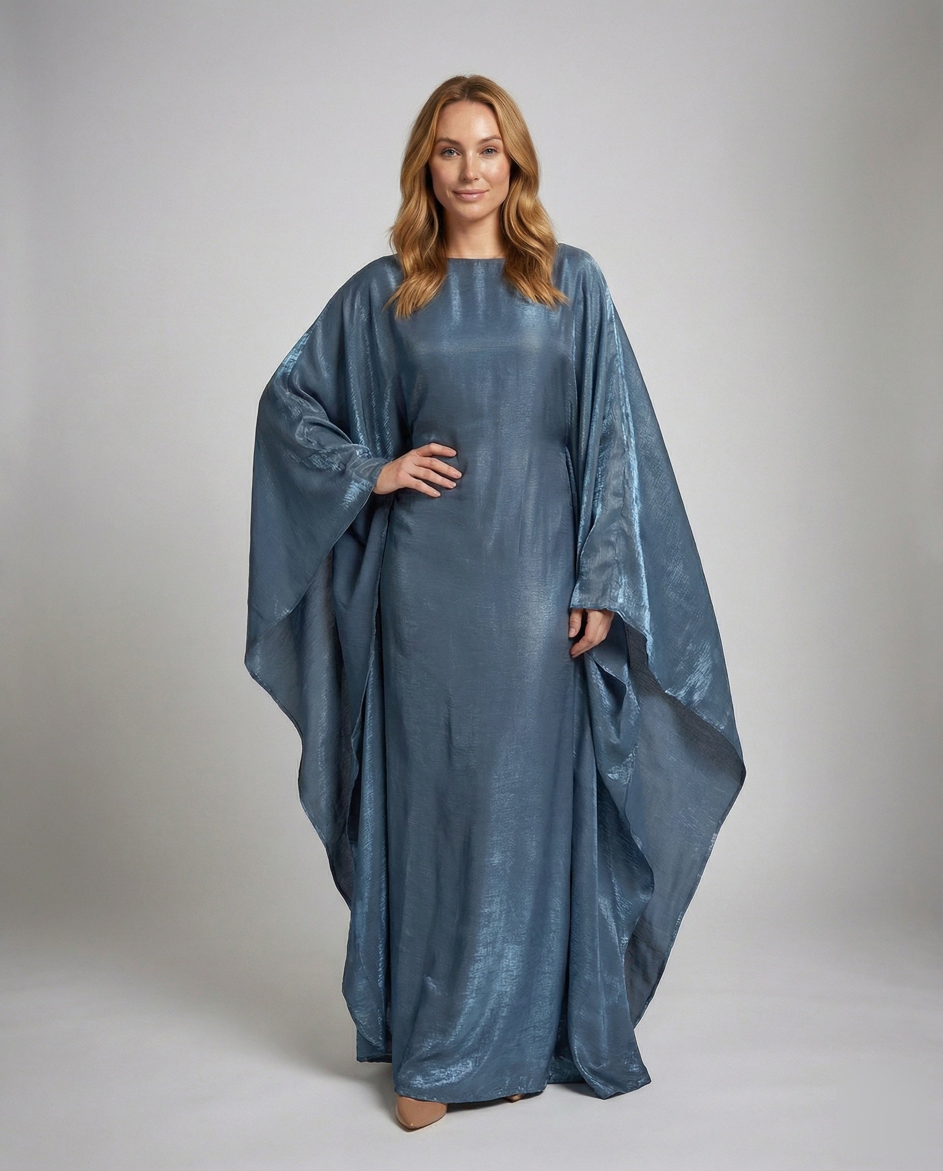 Damen Abendkaftan Fledermausärmel Schimmerstoff - Eveloria