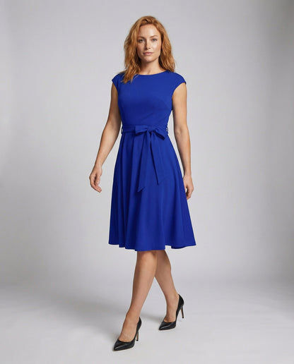 Damen Midikleid Vintage Swingstil Tailliert - Eveloria