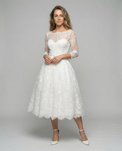 Damen A-Linie Brautkleid Vintage Spitze - Eveloria