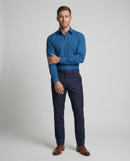 Herren Stretch-Hemd Slim-Fit Bügelleicht - Eveloria