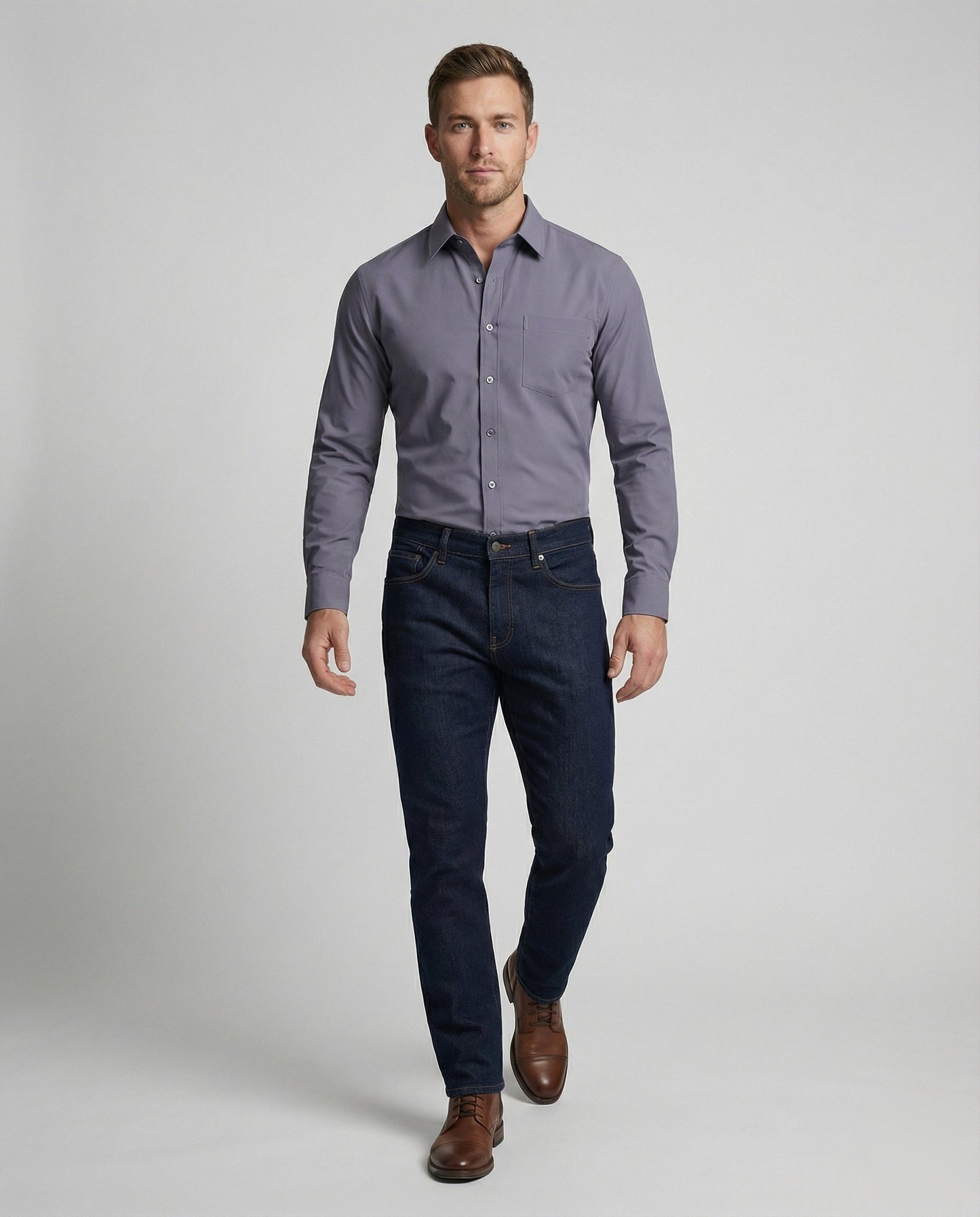 Herren Business-Hemd Tailliert Stretch - Eveloria