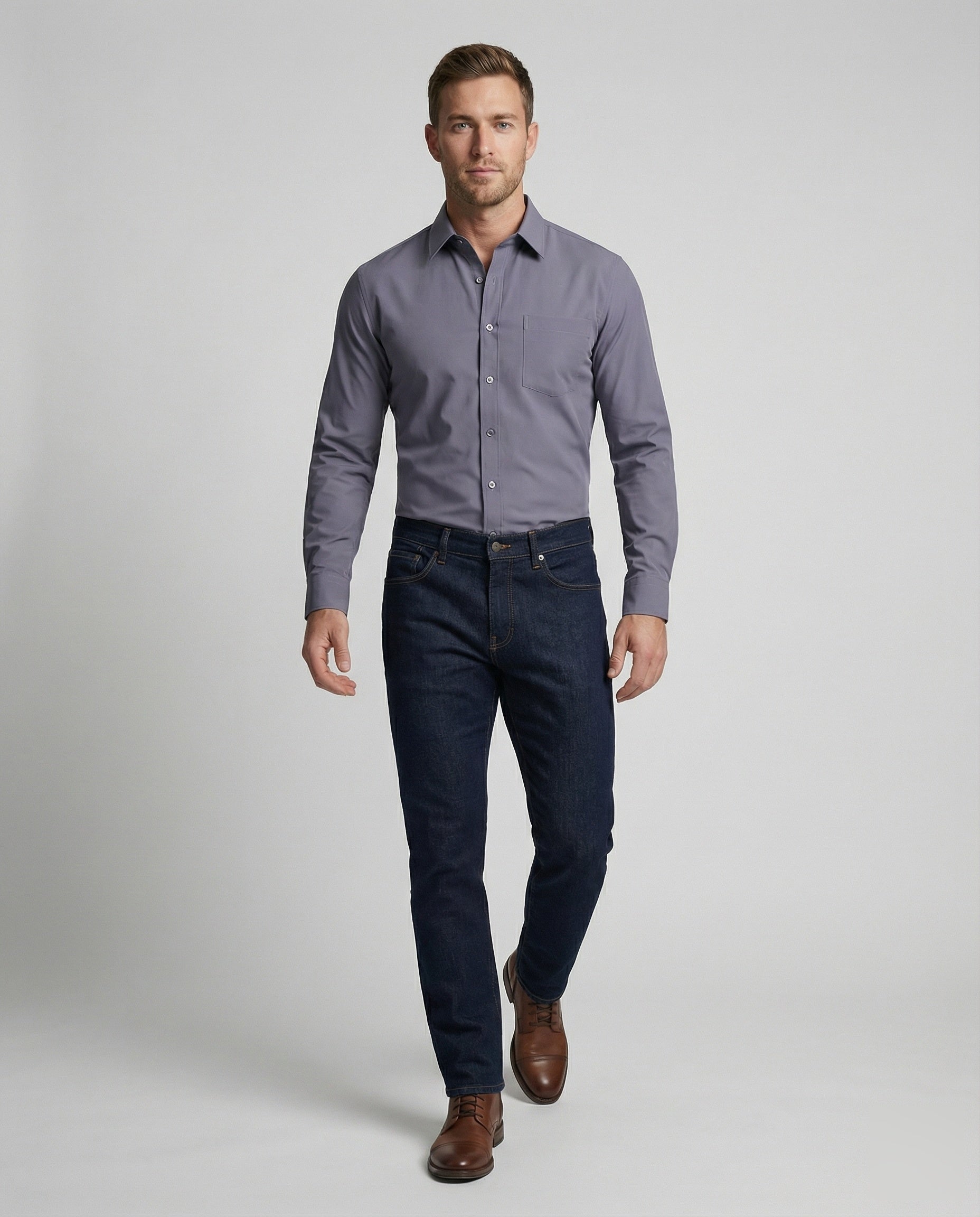 Herren Business-Hemd Tailliert Stretch - Eveloria