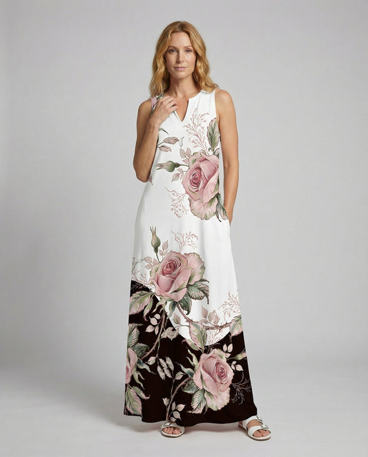 Damen Ärmelloses Maxikleid Schwalbenschwanzsaum - Eveloria