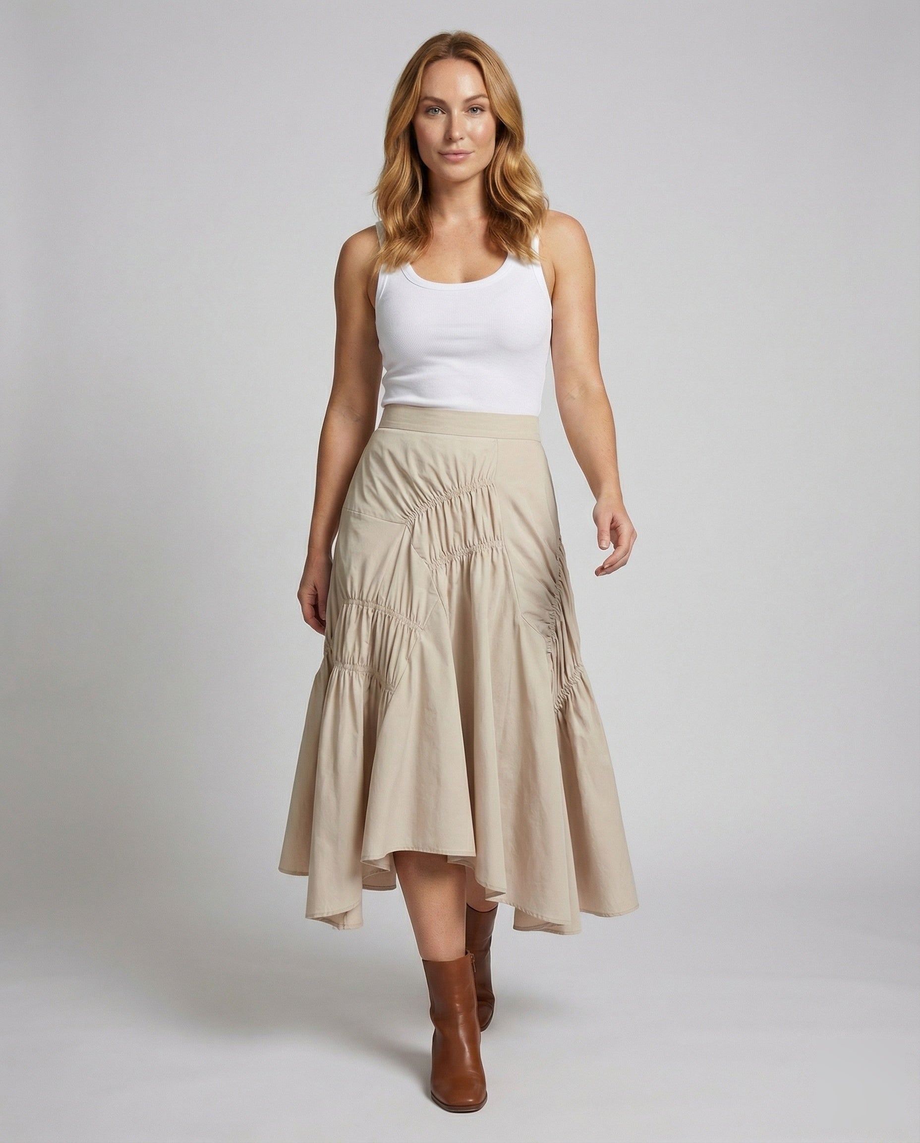 Damen Asymmetrischer A-Linie Volantrock - Eveloria
