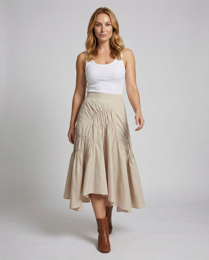 Damen Asymmetrischer A-Linie Volantrock - Eveloria