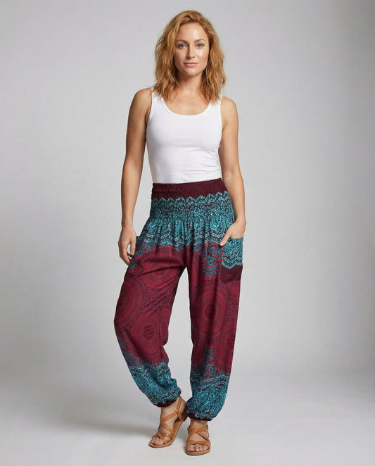 Damen Haremshose Smockbund Boho-Stil - Eveloria