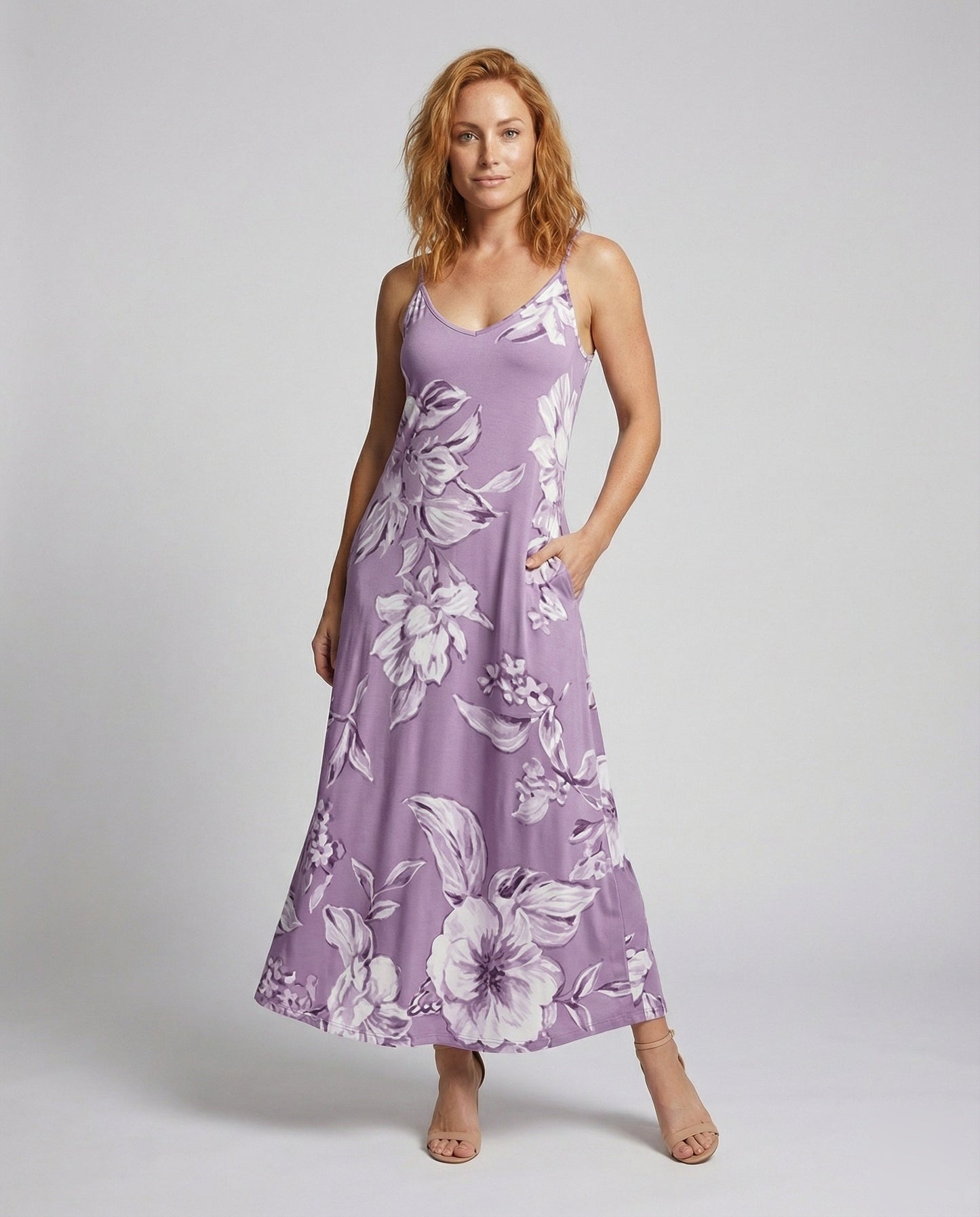 Damen Maxikleid Boho-Stil Spaghettiträger - Eveloria