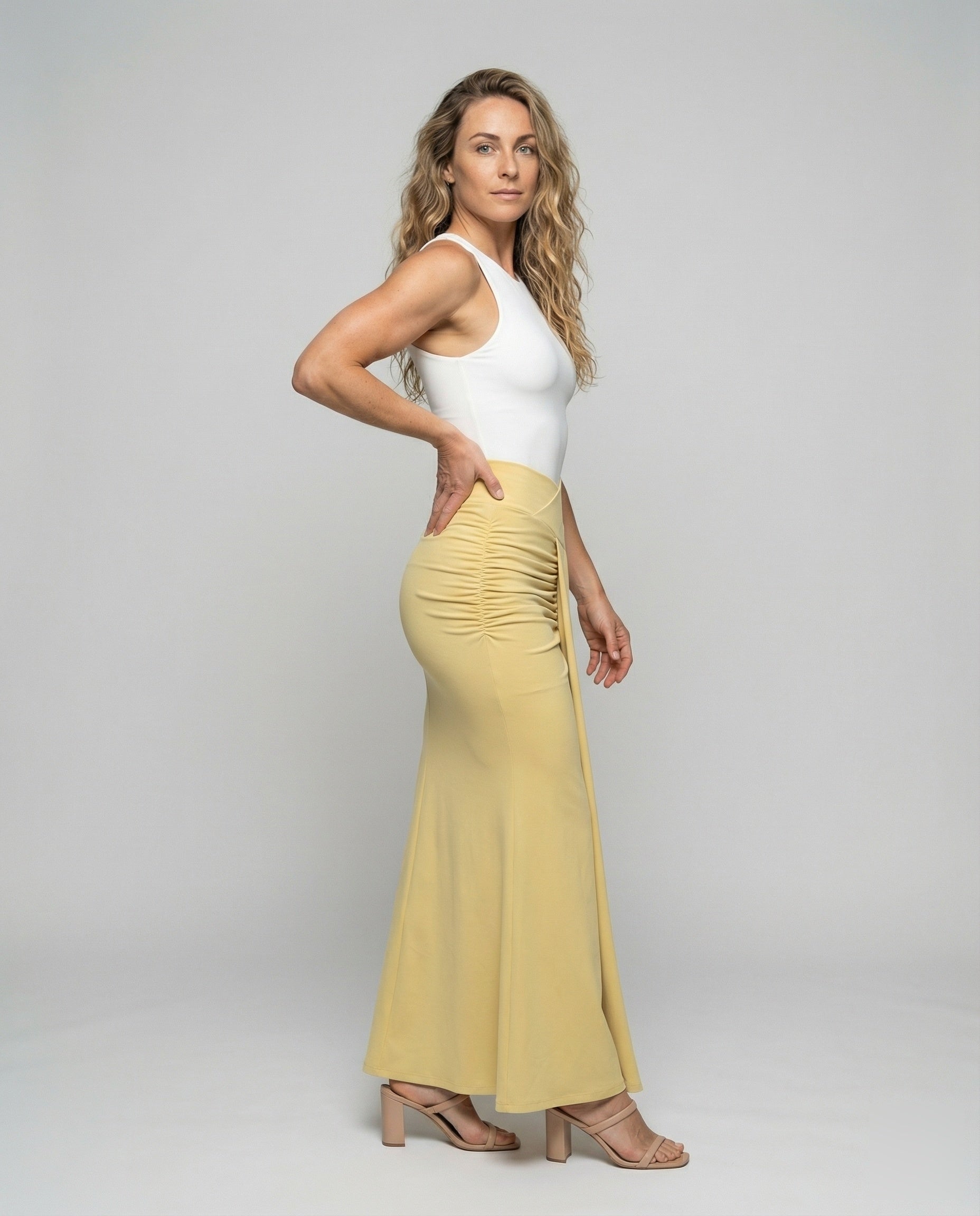 Damen Maxirock Wickeltaille Drapierter Rock - Eveloria