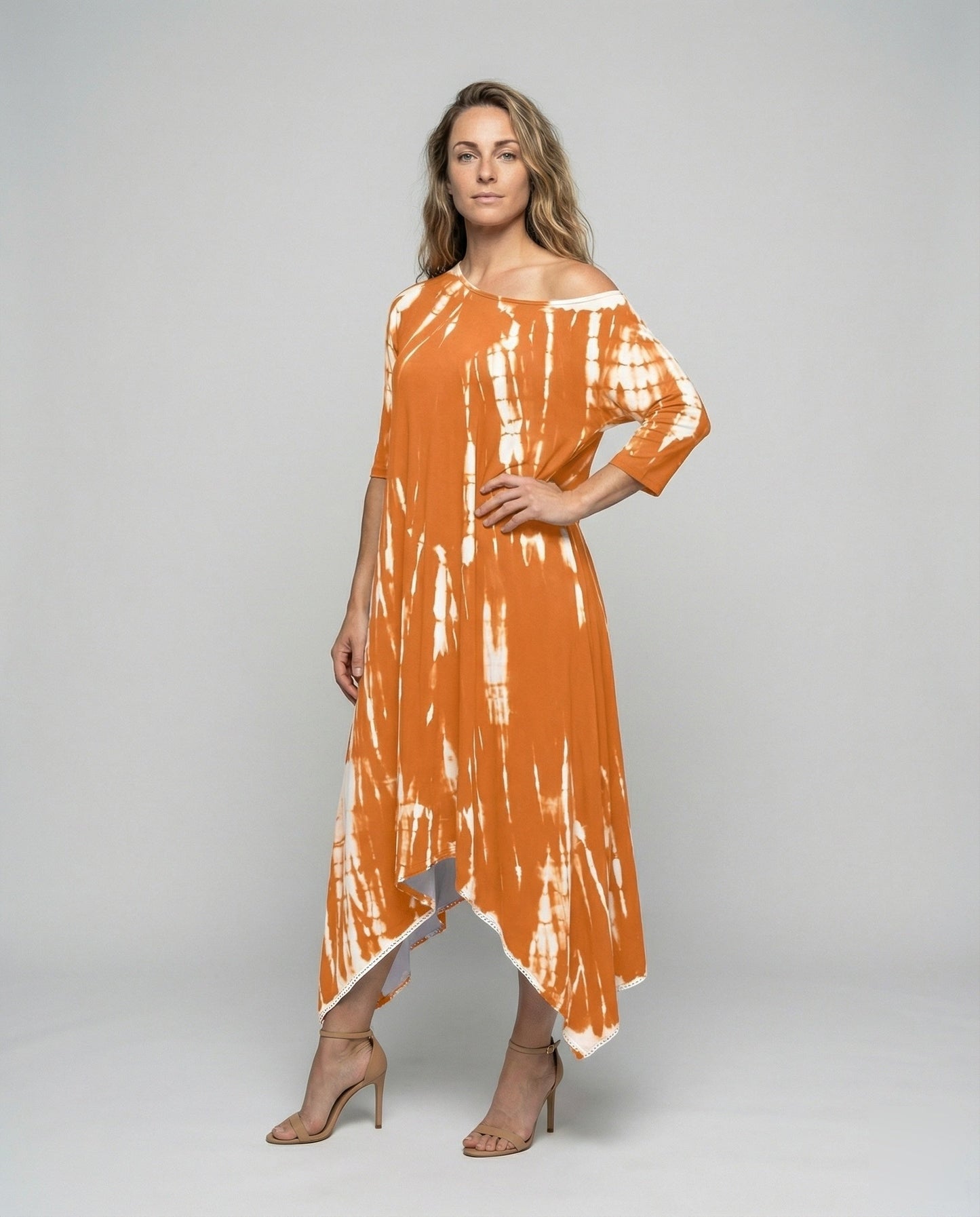 Damen Maxikleid Einschulter Zipfelsaum - Eveloria