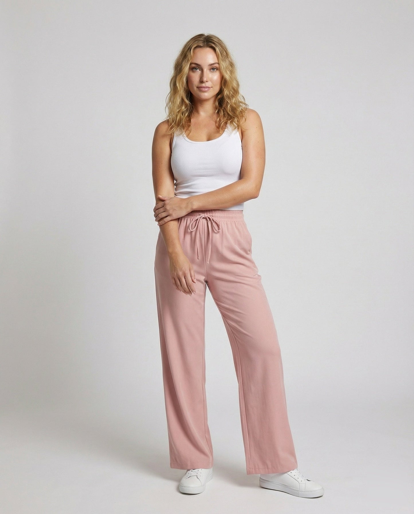 Damen Palazzohose Viskosejersey Elegante Schwarz - Eveloria