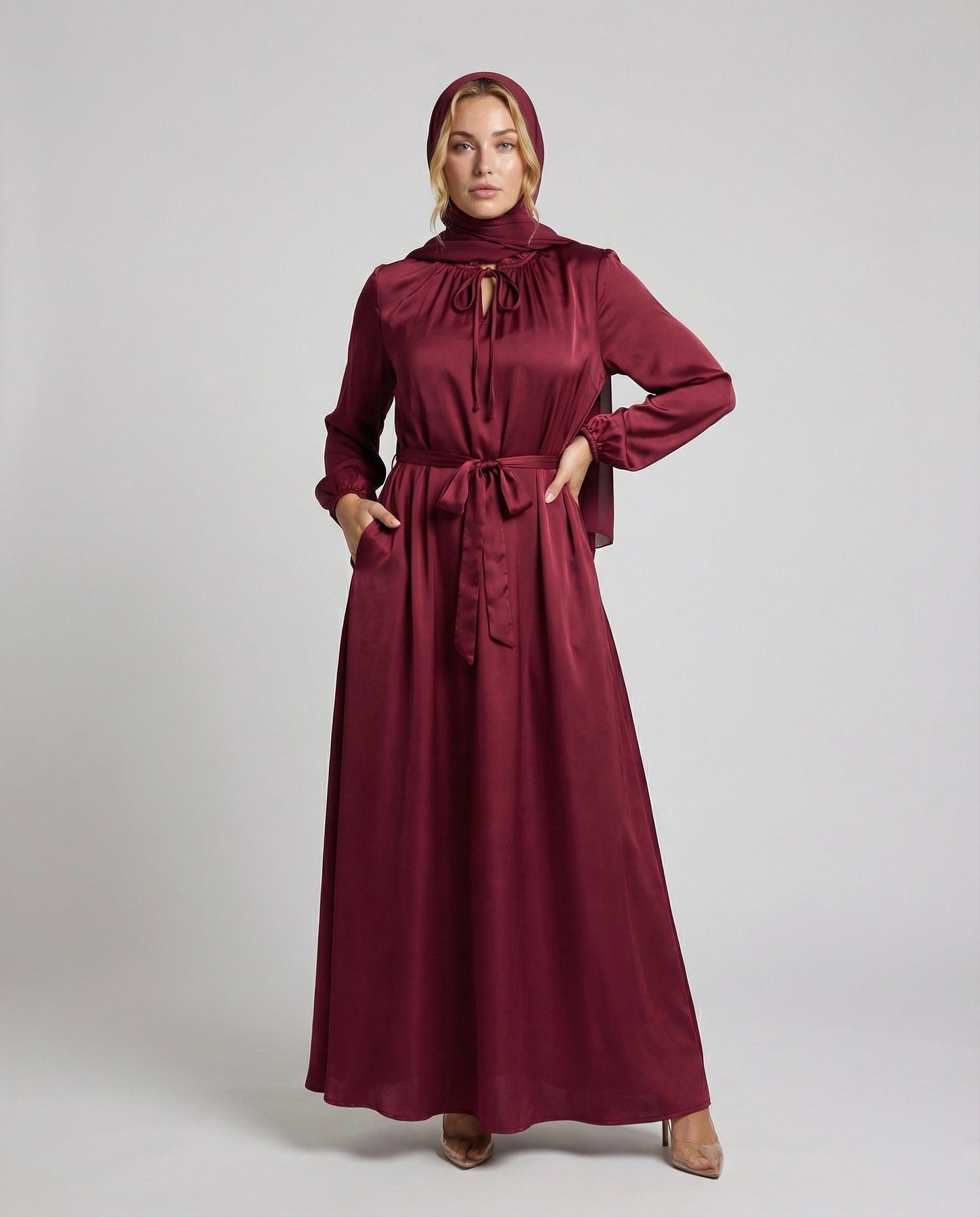 Damen Abendkleid Satinoptik Elegant - Eveloria