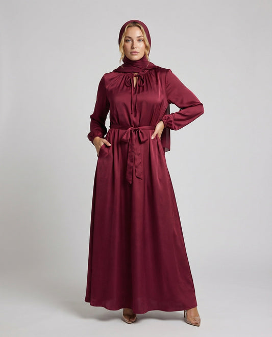 Damen Abendkleid Satinoptik Elegant - Eveloria